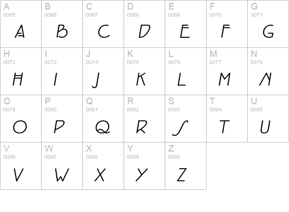 P22Eaglefeather-Italic uppercase A-Z preview