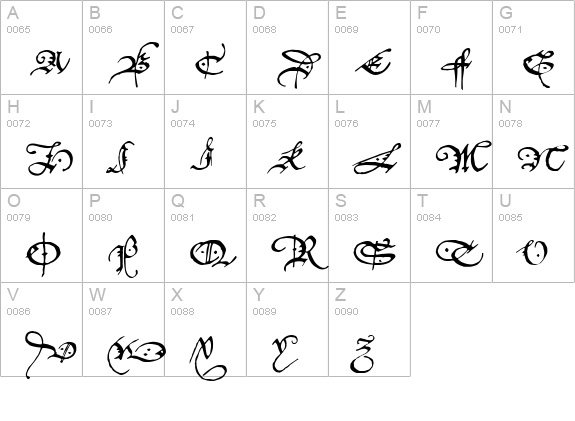 P22Elizabethan uppercase A-Z preview