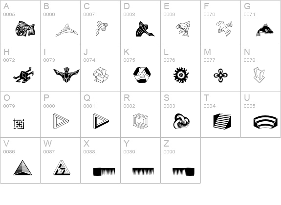 P22Escher-Extras uppercase A-Z preview