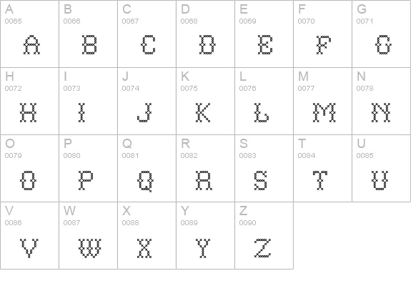 P22FolkArt-Cross uppercase A-Z preview