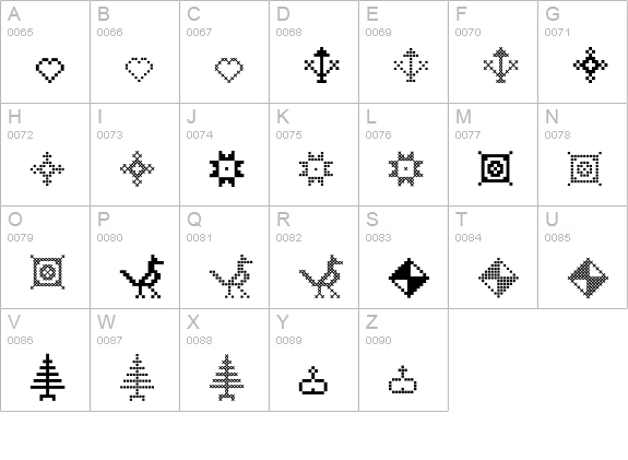 P22FolkArt-Extras uppercase A-Z preview