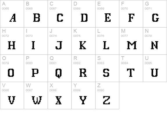 P22FolkArt-Stitch uppercase A-Z preview
