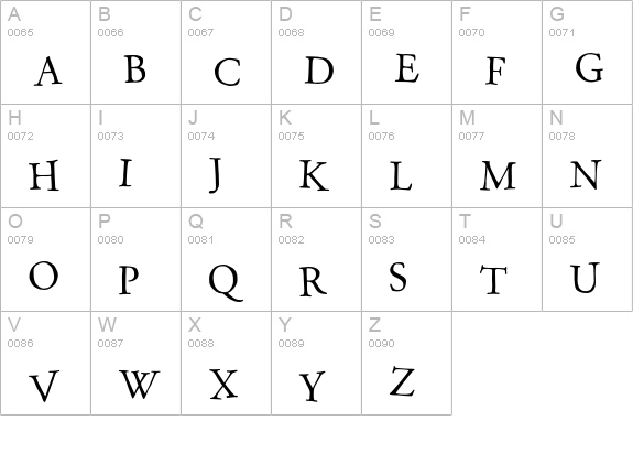 P22Garamouche-Regular uppercase A-Z preview