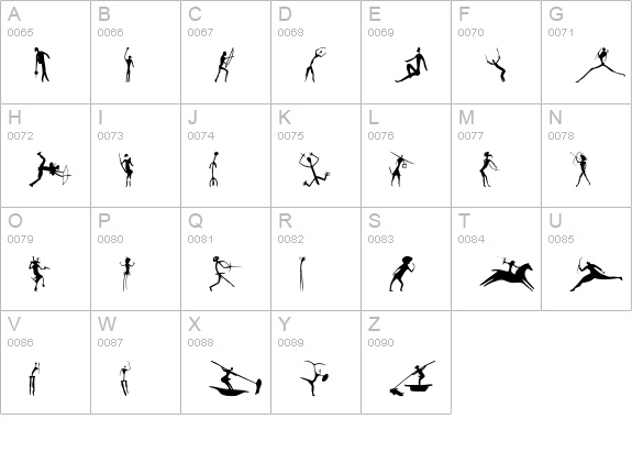 P22Petroglyphs-African uppercase A-Z preview