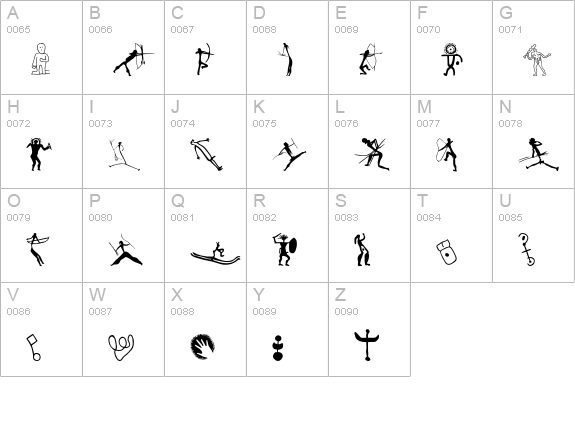 P22Petroglyphs-European uppercase A-Z preview