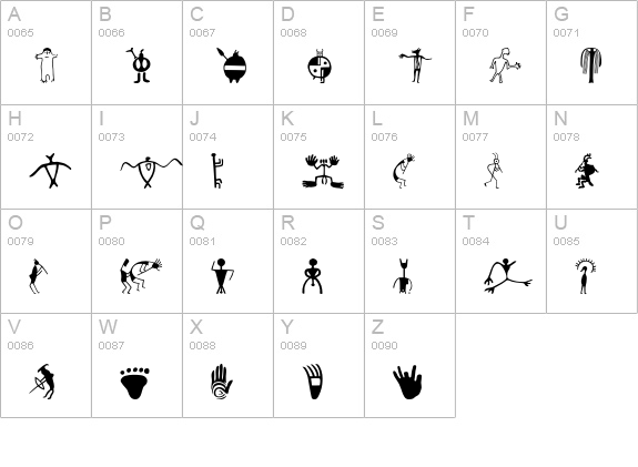 P22Petroglyphs-NAmerican uppercase A-Z preview