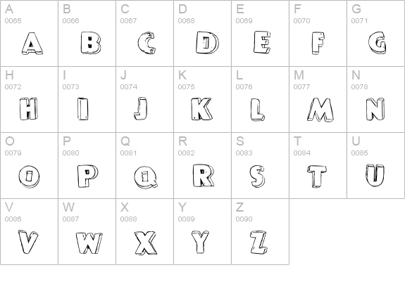P22PopArt-ThreeD uppercase A-Z preview