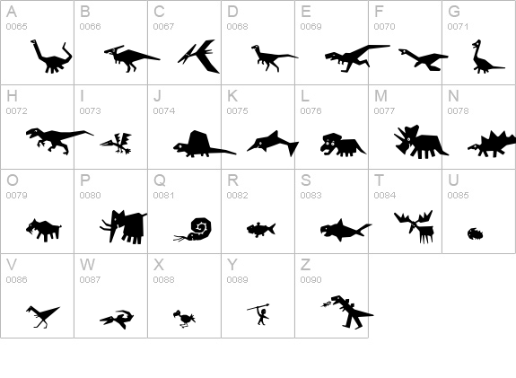 P22Prehistoric-Pals uppercase A-Z preview