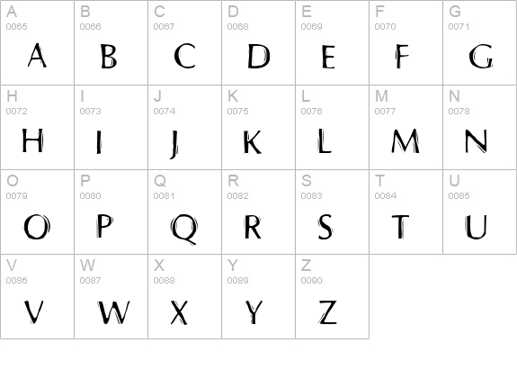 P22Prehistoric Pen uppercase A-Z preview