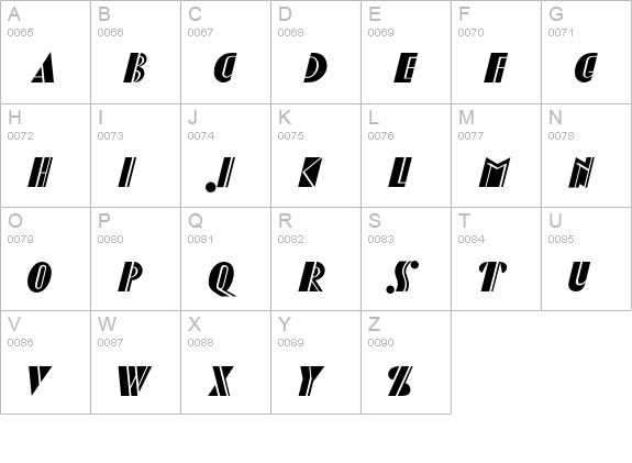 P22Sinel uppercase A-Z preview