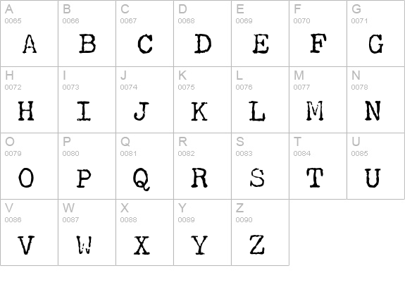 P22Typewriter uppercase A-Z preview