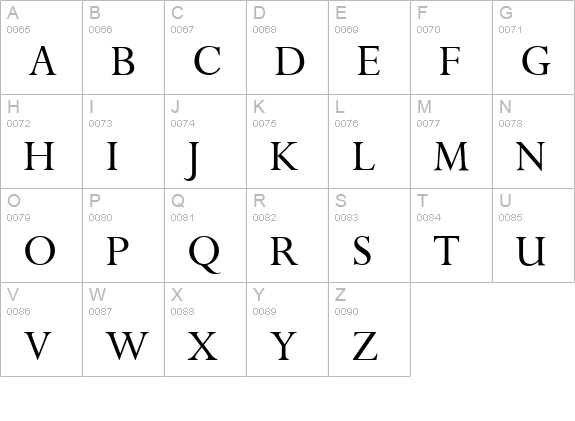 P700-Roman-Regular uppercase A-Z preview