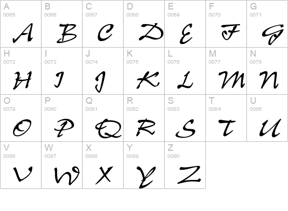 P700-Script-Regular uppercase A-Z preview