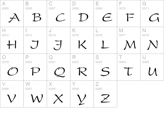 P820-Script-Regular uppercase A-Z preview