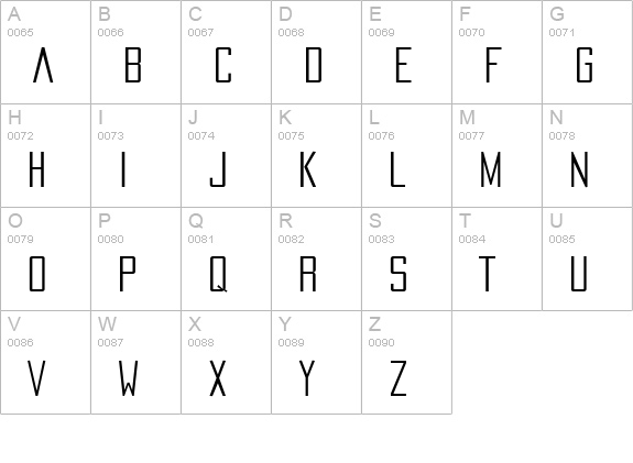 Pacifica Regular uppercase A-Z preview