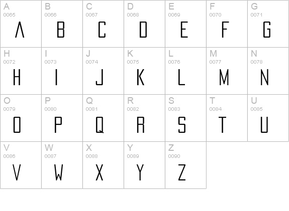 PacificaCondensed uppercase A-Z preview