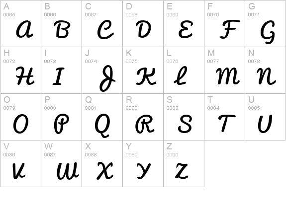 Pacifico Regular uppercase A-Z preview