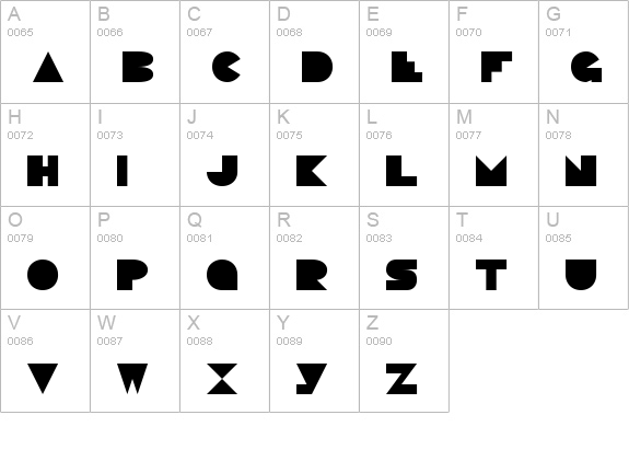 Pacmania Normal uppercase A-Z preview