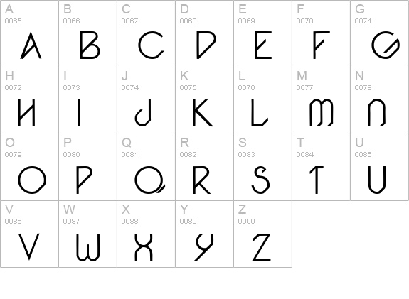 Pacotille light uppercase A-Z preview