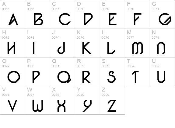 Pacotille regular uppercase A-Z preview