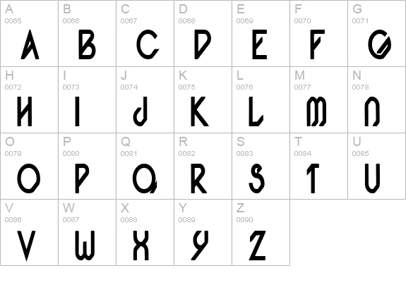 Pacotillenarrow bold uppercase A-Z preview