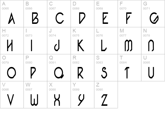 Pacotillenarrow regular uppercase A-Z preview