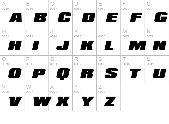 Padaloma Italic uppercase A-Z preview