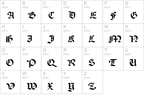 Paganini Regular uppercase A-Z preview