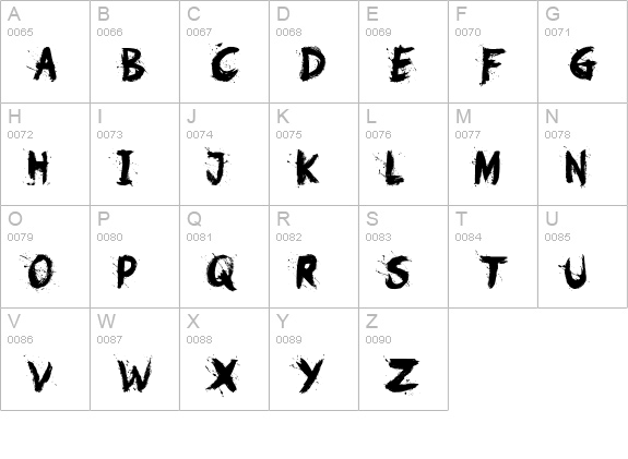 Paint Splat uppercase A-Z preview
