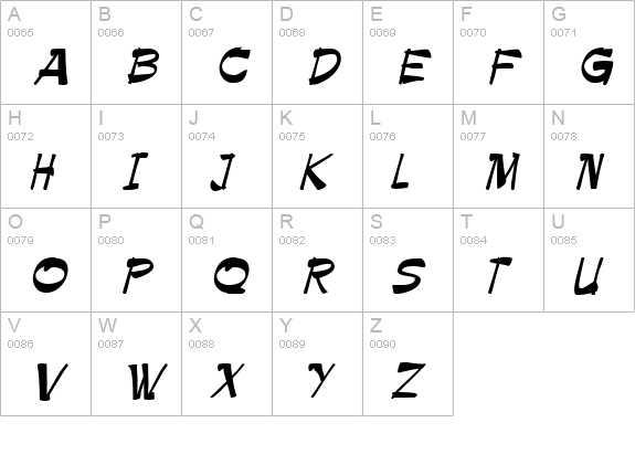 Paintbrush Regular uppercase A-Z preview