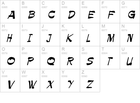 PaintbrushICG uppercase A-Z preview