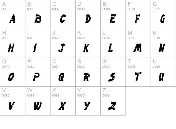 PaintCondensed Italic uppercase A-Z preview