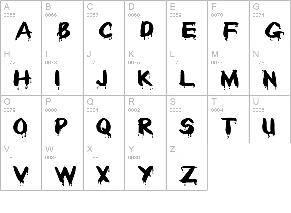 Paintdrips uppercase A-Z preview