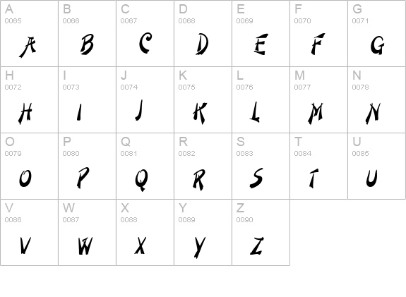 PainterNarrow Italic uppercase A-Z preview