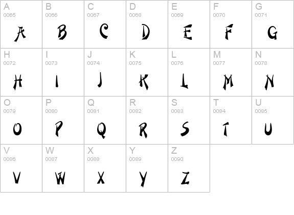 PainterNarrow Regular uppercase A-Z preview