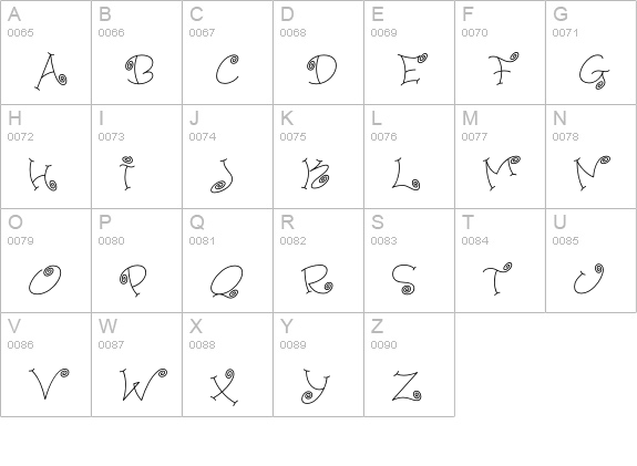 PaisleyICG-01 uppercase A-Z preview