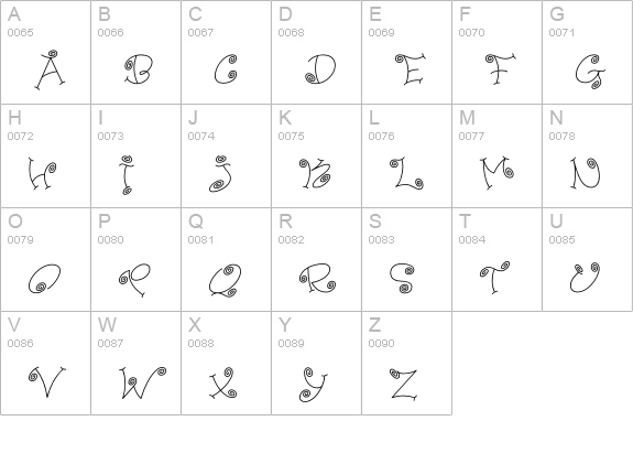 PaisleyICG-01Alt uppercase A-Z preview