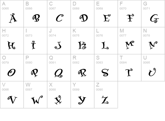 PaisleyICG-02 uppercase A-Z preview