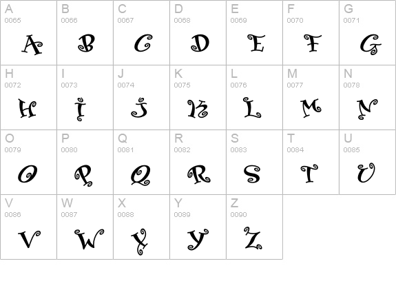 PaisleyICG-02Alt uppercase A-Z preview