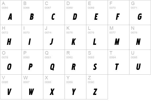 Pakenham Cnd Blk Italic uppercase A-Z preview