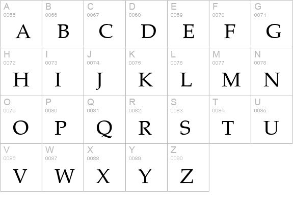 Palatia uppercase A-Z preview