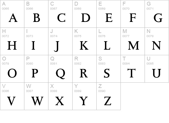 Palermo-Regular uppercase A-Z preview