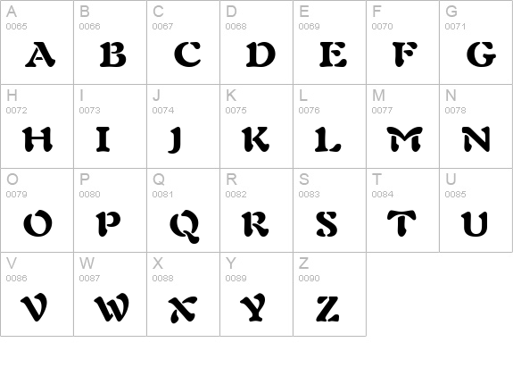Palette Black SSi Black uppercase A-Z preview