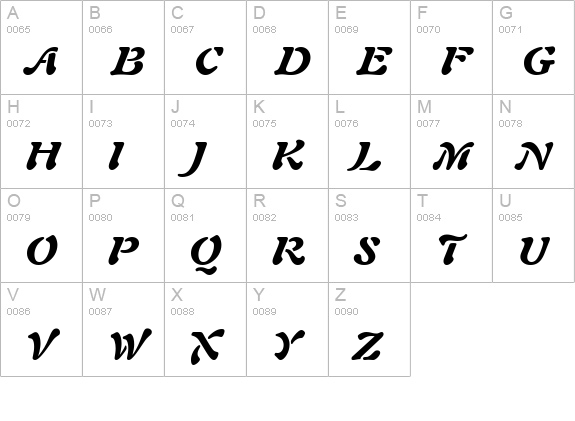 Palette Black SSi Black Italic uppercase A-Z preview