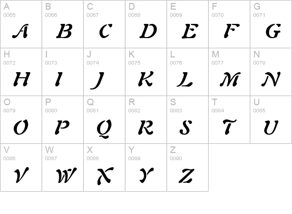 Palette SSi Bold Italic uppercase A-Z preview