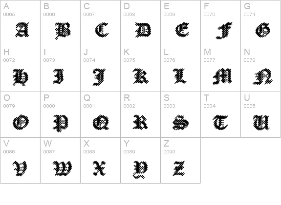 PalimpsestBlack uppercase A-Z preview