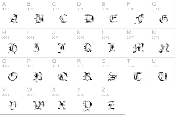 PalimpsestLight uppercase A-Z preview