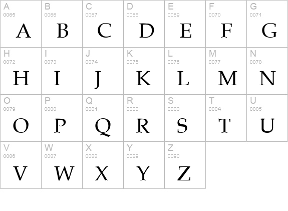 Palladia Regular uppercase A-Z preview