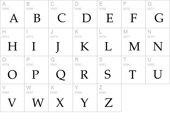 PalladiaRoman uppercase A-Z preview