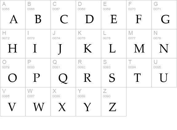 Palladio-Regular uppercase A-Z preview
